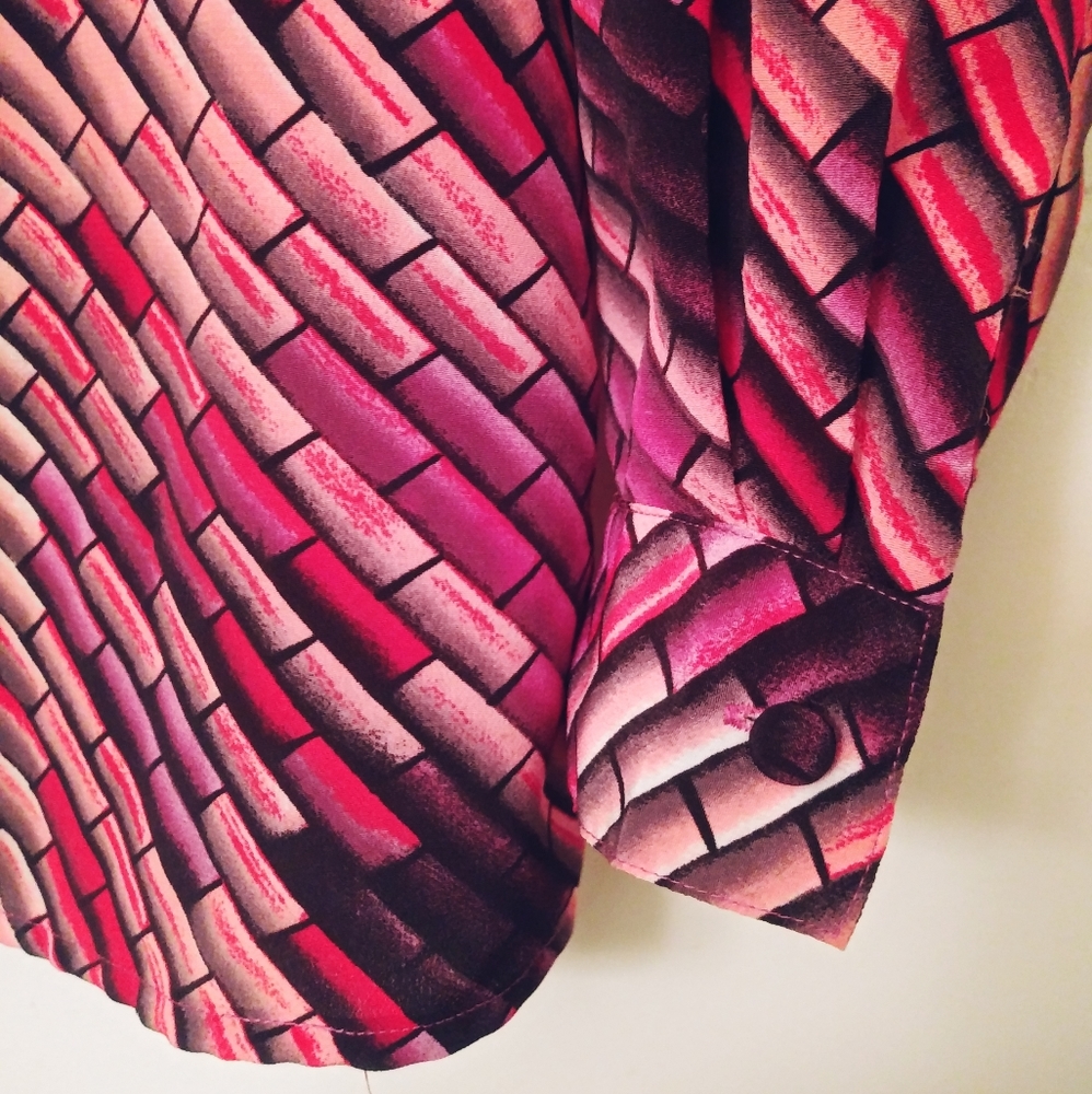 Vintage Patterned Work Blouse - image 4